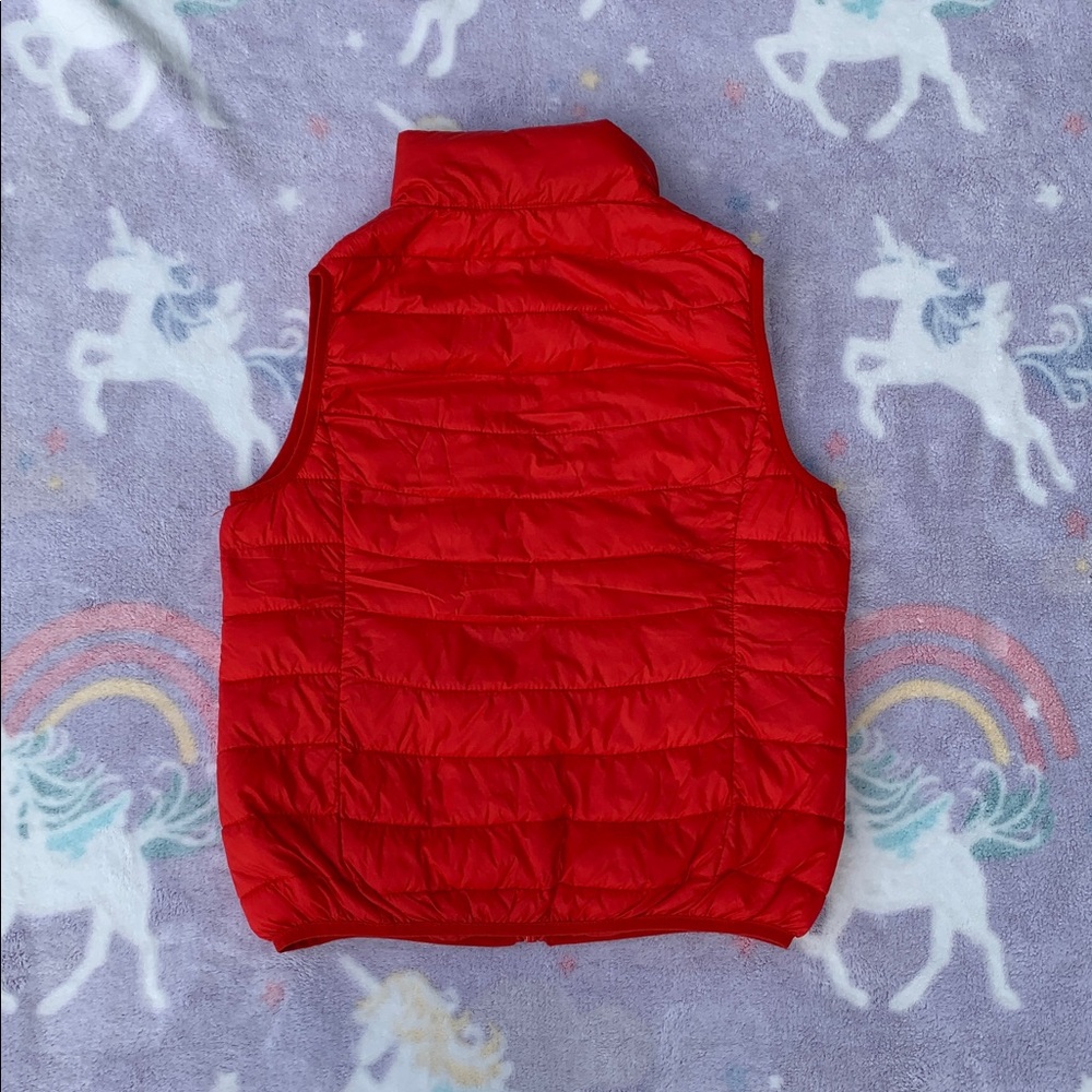 Red Zip Up Puffer Vest - Picture 3 of 8